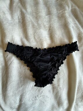 Shade & Shore Black Ruffle Bikini Bottom